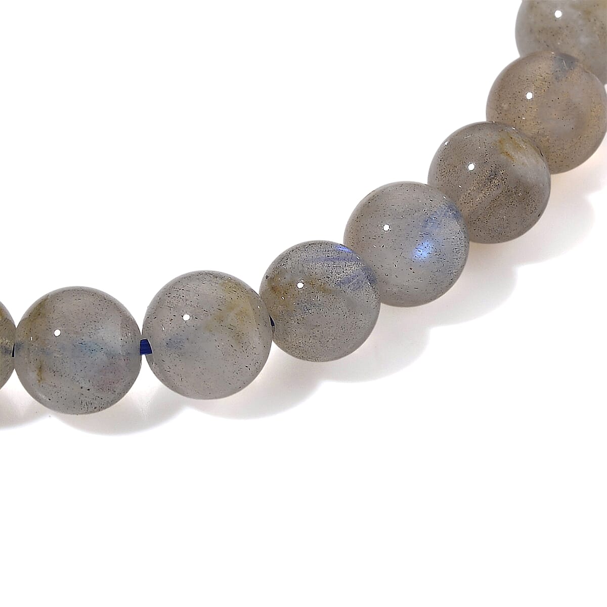 Labradorite 350.00 ctw Large Palm and Beaded Stretch Bracelet image number 4