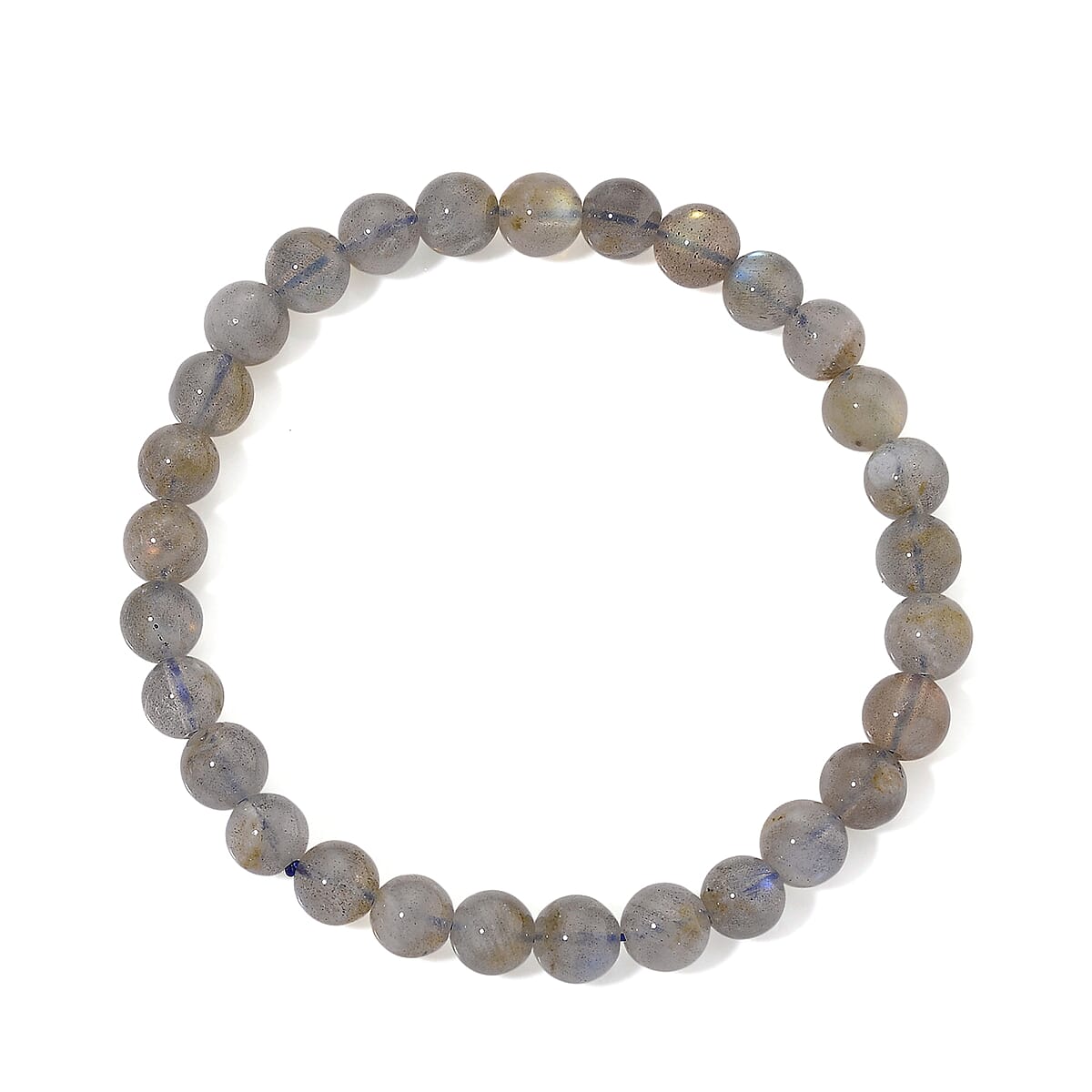 Labradorite 350.00 ctw Large Palm and Beaded Stretch Bracelet image number 5