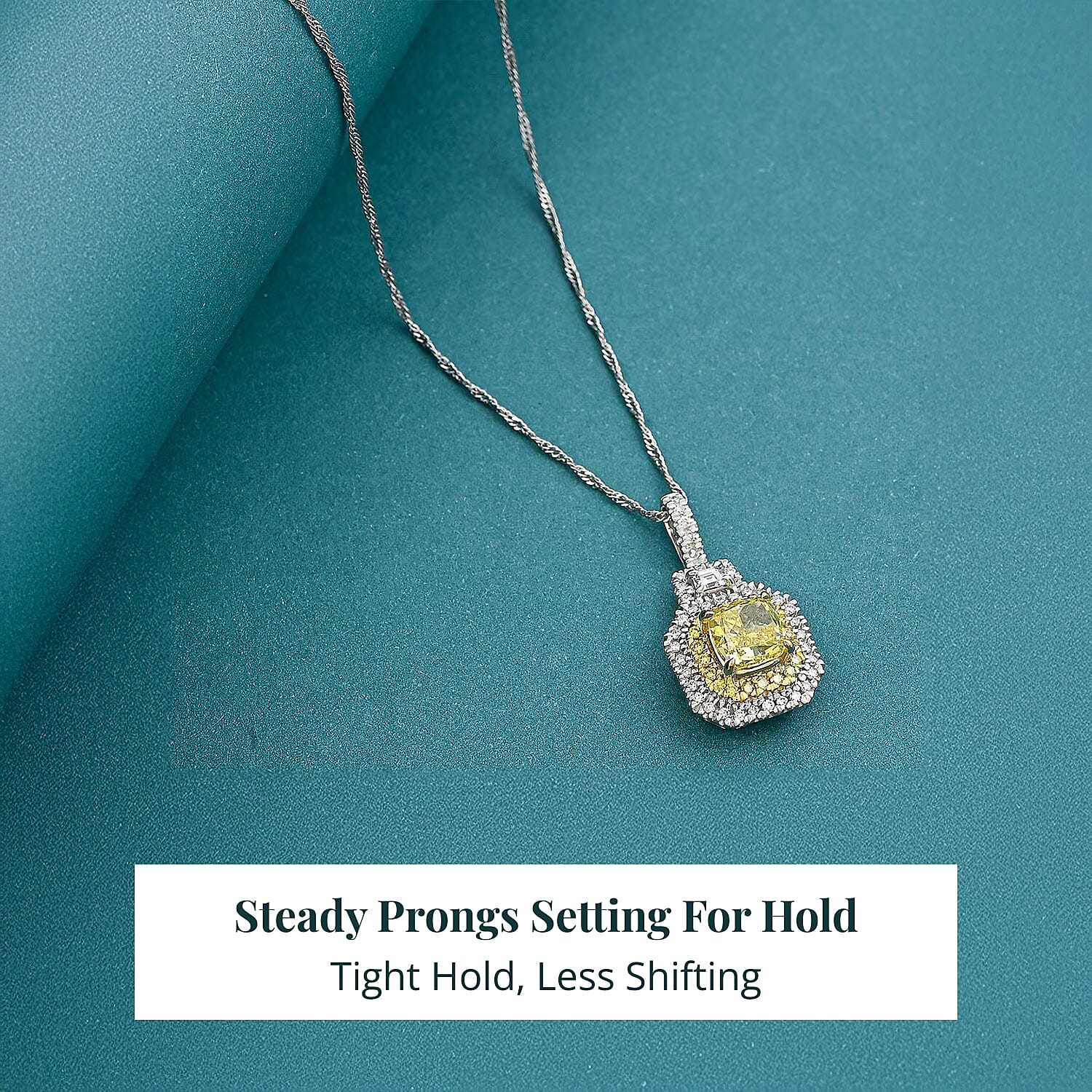 IGI Certified Luxuriant Lab Grown Yellow Diamond (IR) and Lab Grown Diamond VS 2.00 ctw Art Deco Pendant Necklace in 950 Platinum 20 Inches