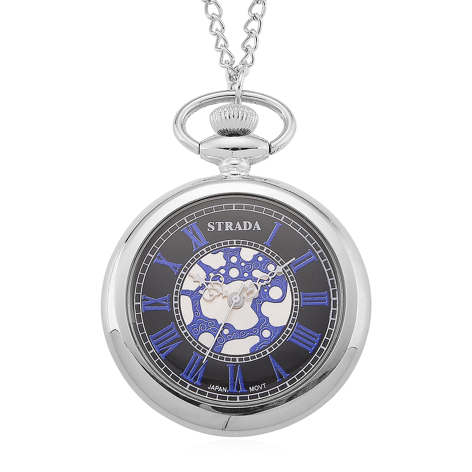 Strada Multi Murano Style Japanese Movement Pocket Watch in Goldtone and ION Plated YG Stainless Steel Earrings