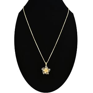 Blooming Flower Pendant Necklace in 10K Yellow Gold 3.10 Grams 20 Inches