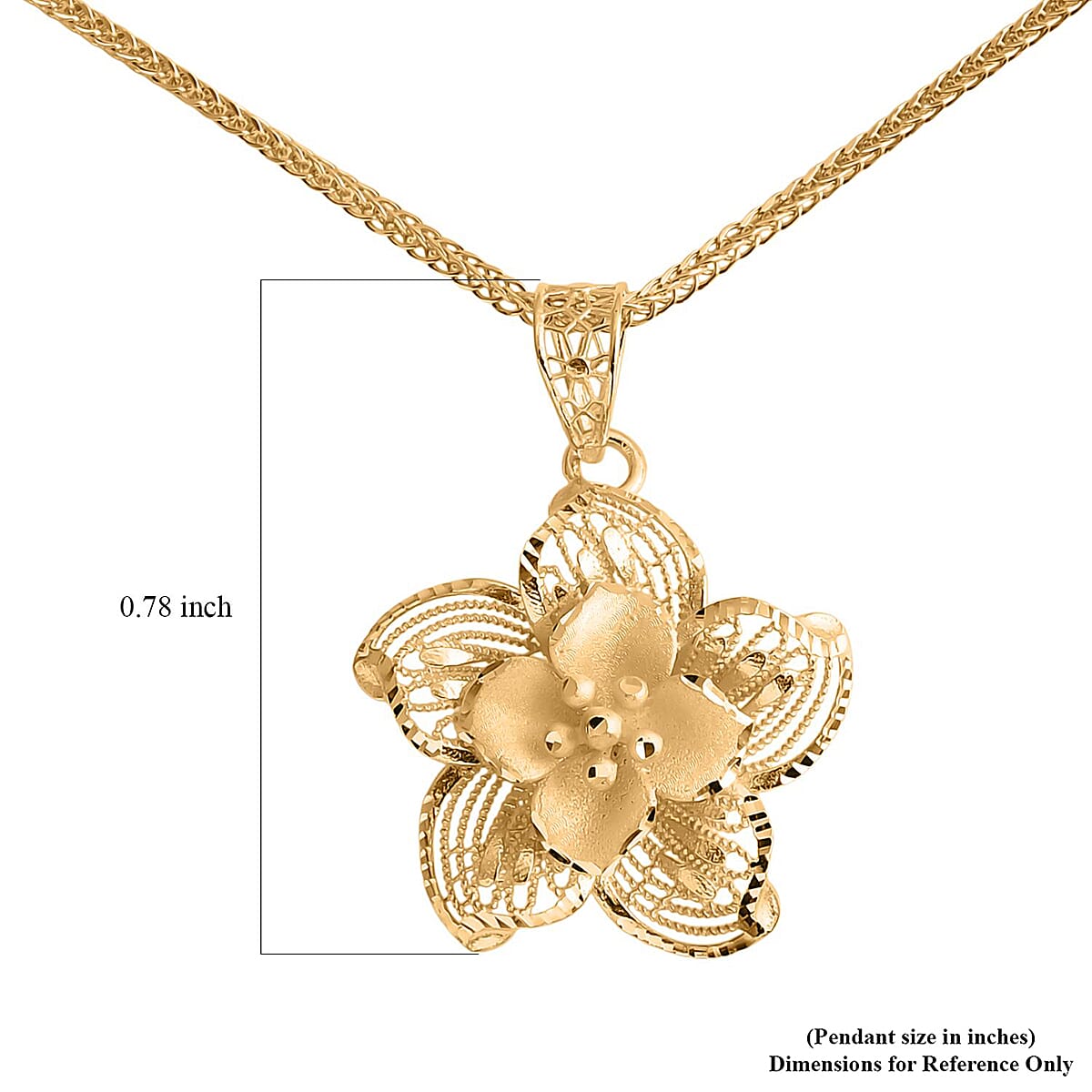 Blooming Flower Pendant Necklace in 10K Yellow Gold 3.10 Grams 20 Inches image number 6