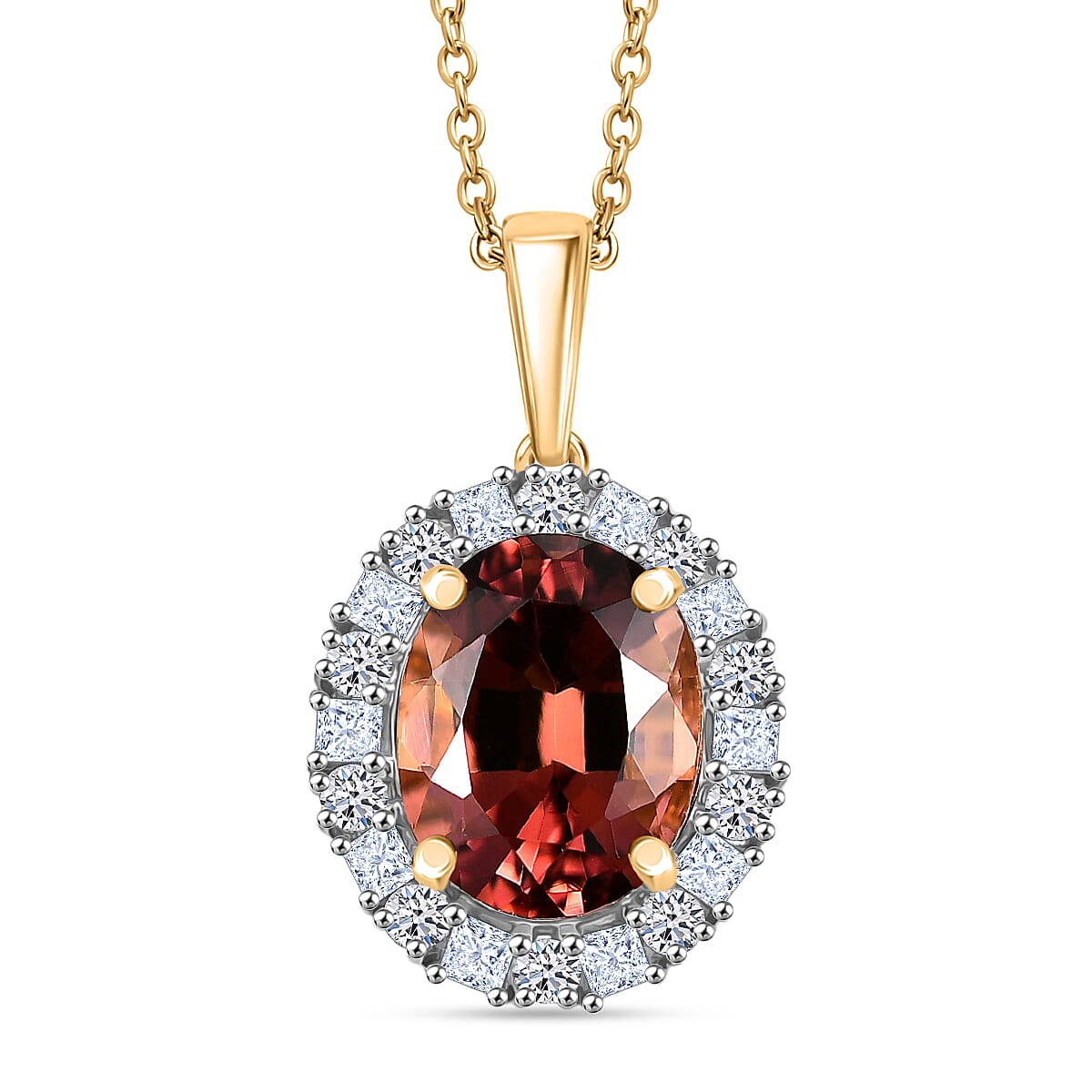 AAA Byzantine Tourmaline and G-H SI Luxuriant Lab Grown Diamond 2.56 ctw Pendant Necklace in 10K Yellow Gold 20 Inches image number 0