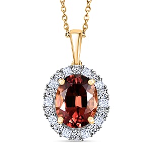 AAA Byzantine Tourmaline and G-H SI Luxuriant Lab Grown Diamond 2.56 ctw Pendant Necklace in 10K Yellow Gold 20 Inches