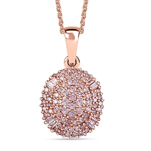 D'Joy Natural Pink Diamond I3 0.50 ctw Pendant Necklace in 18K Vermeil Rose Gold Over Sterling Silver 20 Inches