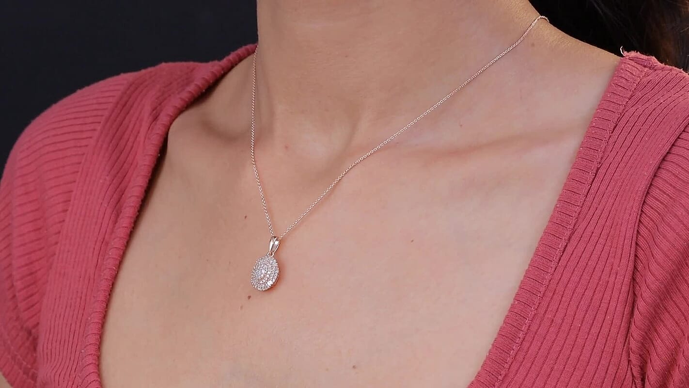 D'Joy Natural Pink Diamond I3 0.50 ctw Pendant Necklace in 18K Vermeil Rose Gold Over Sterling Silver 20 Inches