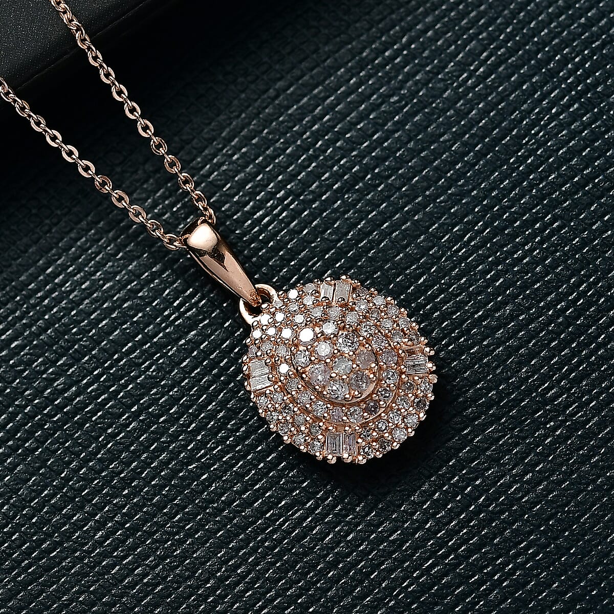 D'Joy Natural Pink Diamond I3 0.50 ctw Pendant Necklace in 18K Vermeil Rose Gold Over Sterling Silver 20 Inches image number 1