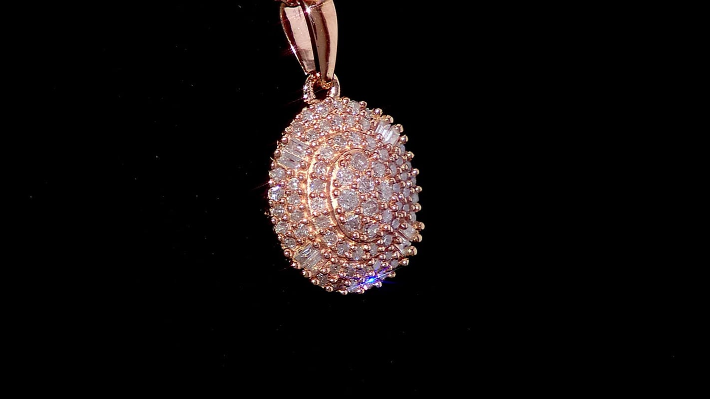D'Joy Natural Pink Diamond I3 0.50 ctw Pendant Necklace in 18K Vermeil Rose Gold Over Sterling Silver 20 Inches