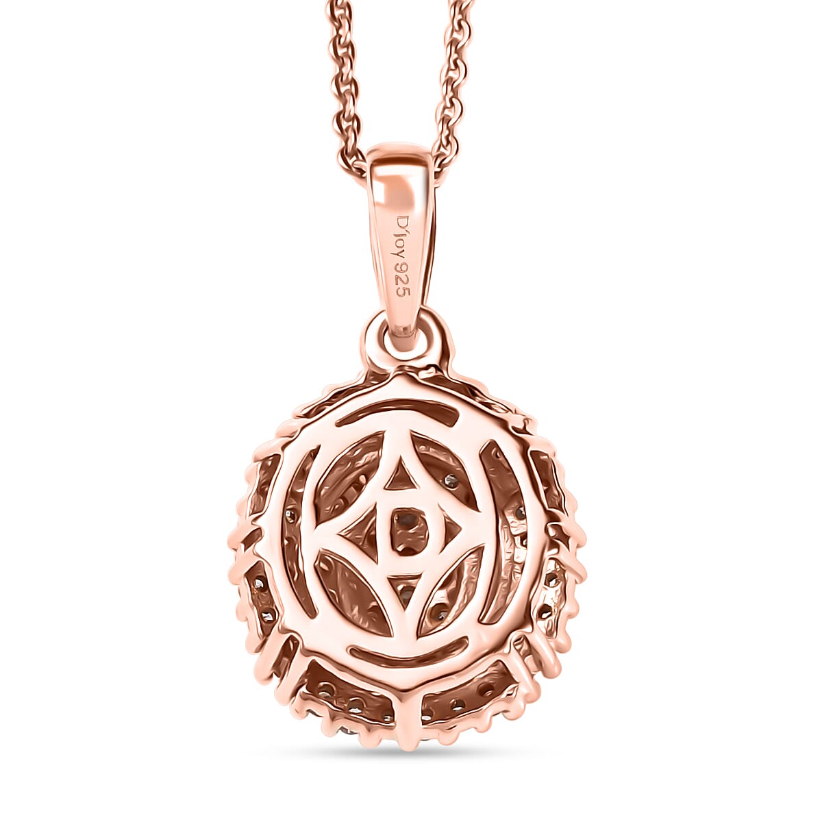 D'Joy Natural Pink Diamond I3 0.50 ctw Pendant Necklace in 18K Vermeil Rose Gold Over Sterling Silver 20 Inches image number 4