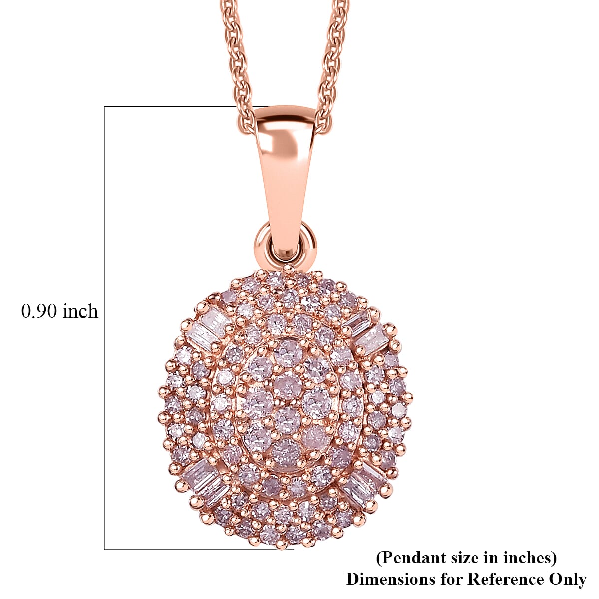 D'Joy Natural Pink Diamond I3 0.50 ctw Pendant Necklace in 18K Vermeil Rose Gold Over Sterling Silver 20 Inches image number 6