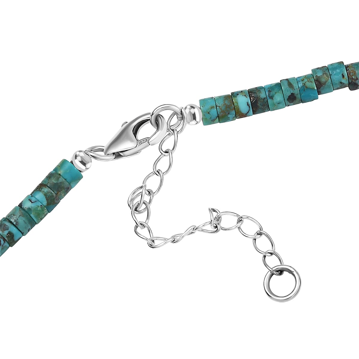 D'Joy Artisan Crafted White Buffalo and Royston Turquoise 84.60 ctw Pendant with Beaded Necklace in Sterling Silver 20 Inches image number 4