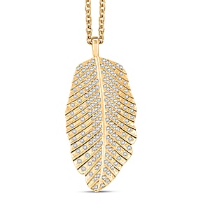 Clarte Fylla Collection Moissanite 0.60 ctw Pendant Necklace in 14K Yellow Gold Over Sterling Silver 18 Inches