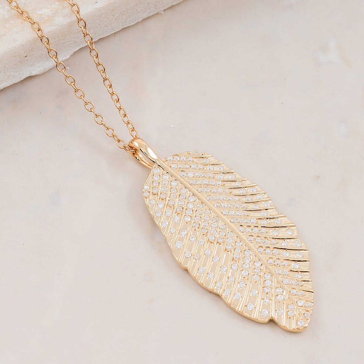 Clarte Fylla Collection Moissanite 0.60 ctw Pendant Necklace in 14K Yellow Gold Over Sterling Silver 18 Inches image number 1