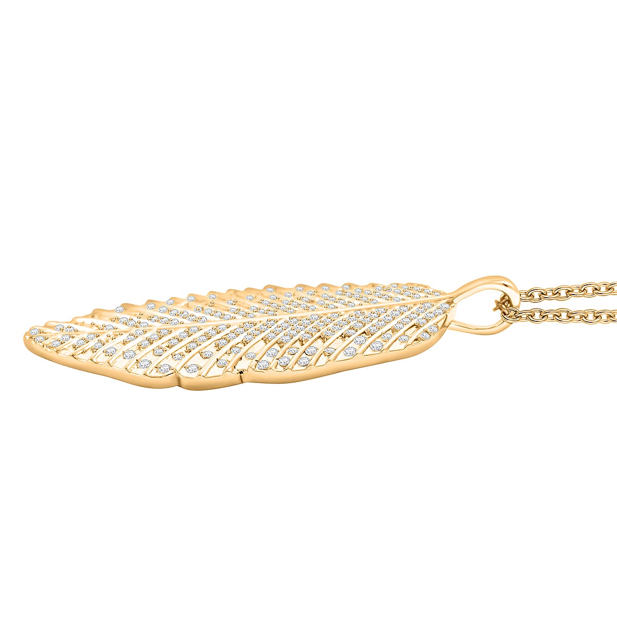 Clarte Fylla Collection Moissanite 0.60 ctw Pendant Necklace in 14K Yellow Gold Over Sterling Silver 18 Inches image number 3