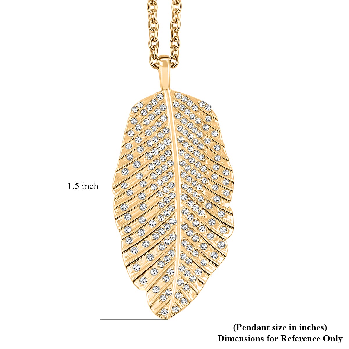Clarte Fylla Collection Moissanite 0.60 ctw Pendant Necklace in 14K Yellow Gold Over Sterling Silver 18 Inches