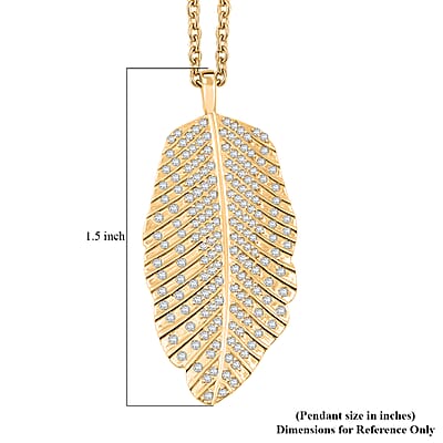 Clarte Fylla Collection Moissanite 0.60 ctw Pendant Necklace in 14K Yellow Gold Over Sterling Silver 18 Inches