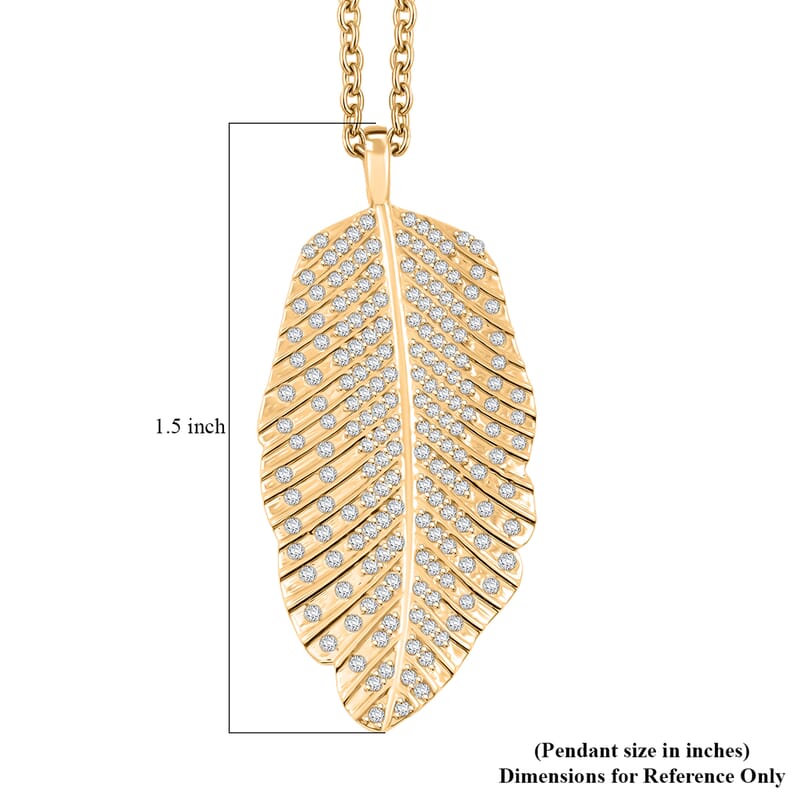 Clarte Fylla Collection Moissanite 0.60 ctw Pendant Necklace in 14K Yellow Gold Over Sterling Silver 18 Inches