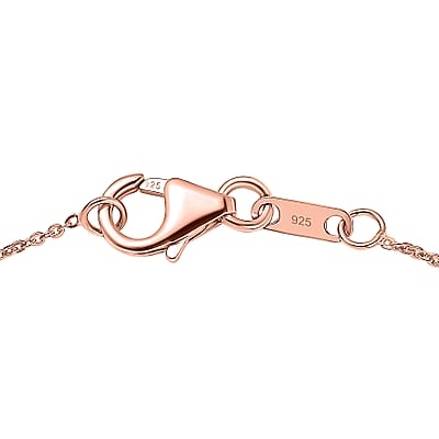D'Joy Premium Pink Morganite and Moissanite 1.85 ctw Blush Coronet Pendant Necklace 20 Inches in 18K Vermeil Rose Gold Over Sterling Silver
