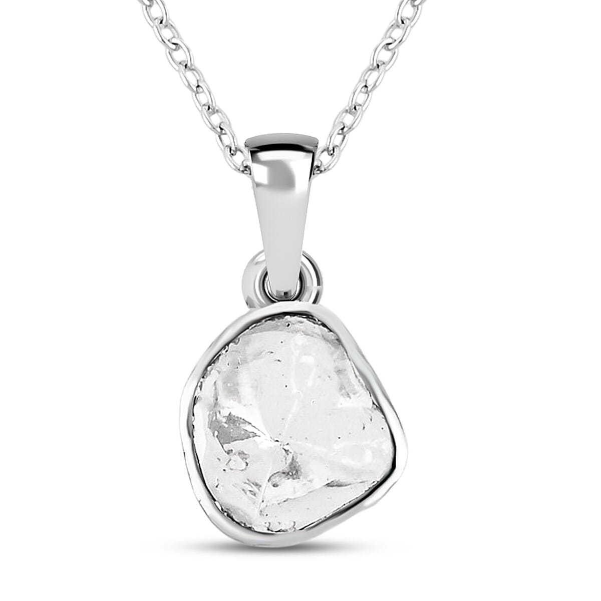 Lab Grown Polki Diamond 0.25 ctw Pendant Necklace 18 Inches in Sterling Silver image number 0