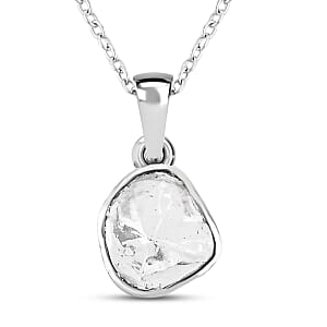Lab Grown Polki Diamond 0.25 ctw Pendant Necklace 18 Inches in Sterling Silver