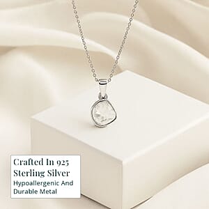 Lab Grown Polki Diamond 0.25 ctw Pendant Necklace 18 Inches in Sterling Silver