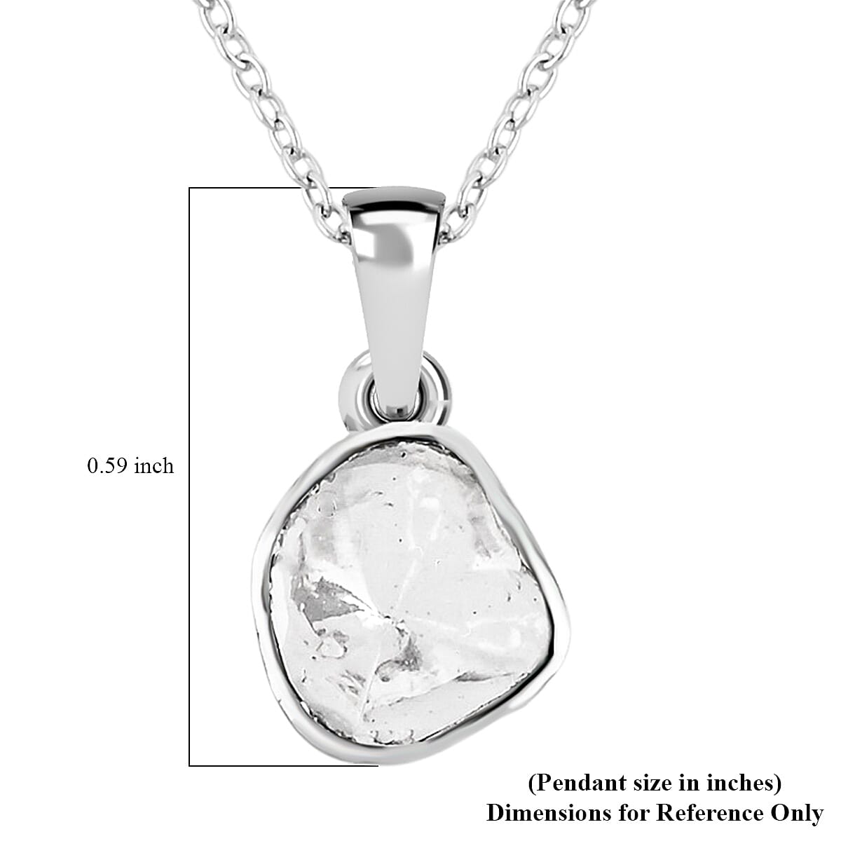 Lab Grown Polki Diamond 0.25 ctw Pendant Necklace 18 Inches in Sterling Silver image number 5