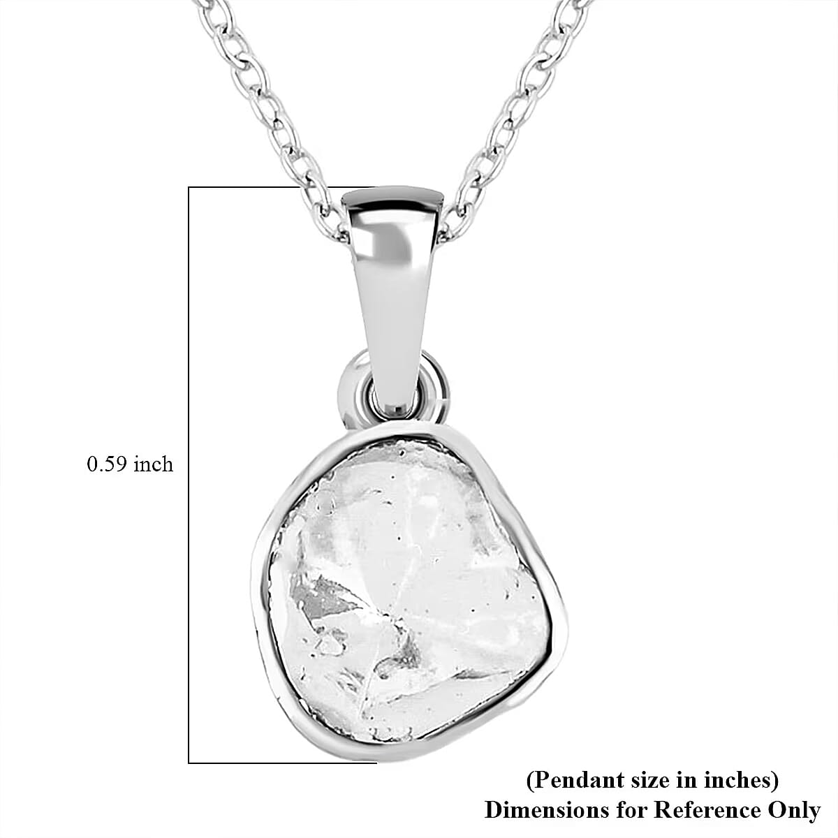 Lab Grown Polki Diamond 0.25 ctw Pendant Necklace 18 Inches in Sterling Silver image number 6