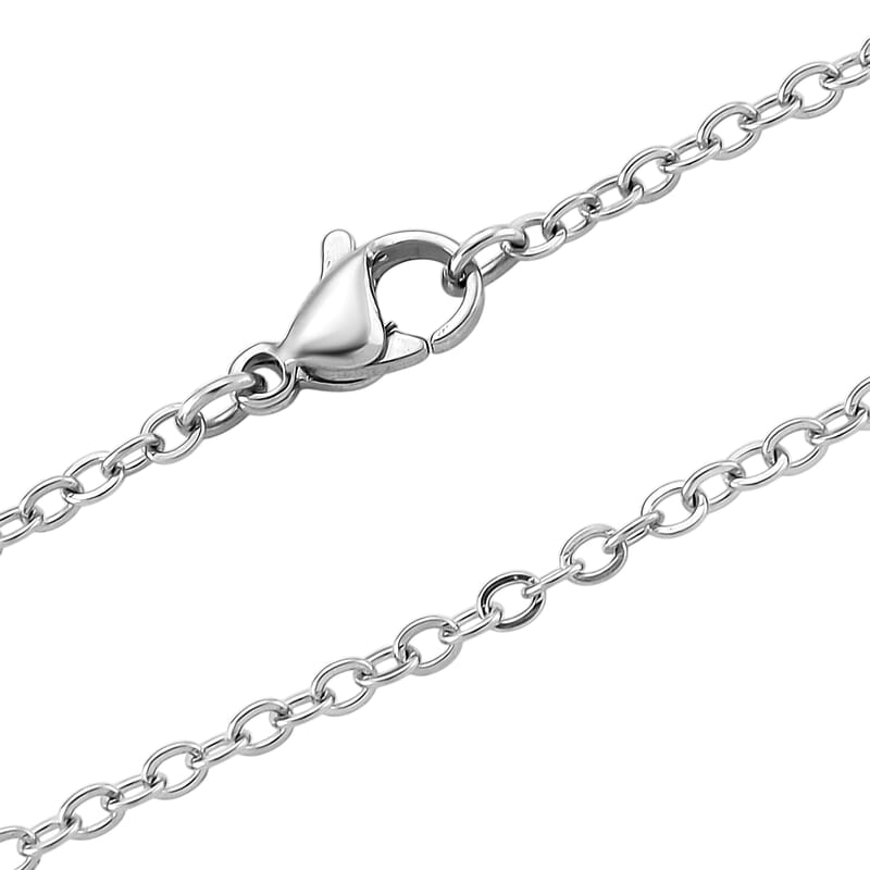 Connemara Marble 20.00 ctw Celtic Strength line of Faith Cross Pendant in Silvertone with Stainless Steel Necklace 20 Inches