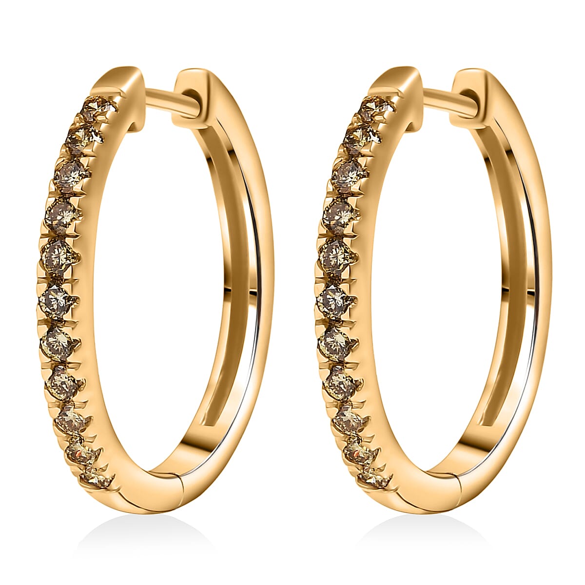 Doorbuster 2 Piece Set Luxuriant Lab Grown Yellow Diamond SI 0.85 ctw Band Ring (Size 10.0) and Hoop Earrings in 18K Vermeil Yellow Gold Over Sterling Silver (Del. in 10-12 Days) image number 7
