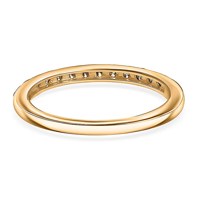 2 Piece Set Luxuriant Lab Grown Yellow Diamond SI 0.85 ctw Band Ring (Size 10.0) and Hoop Earrings in 18K Vermeil Yellow Gold Over Sterling Silver