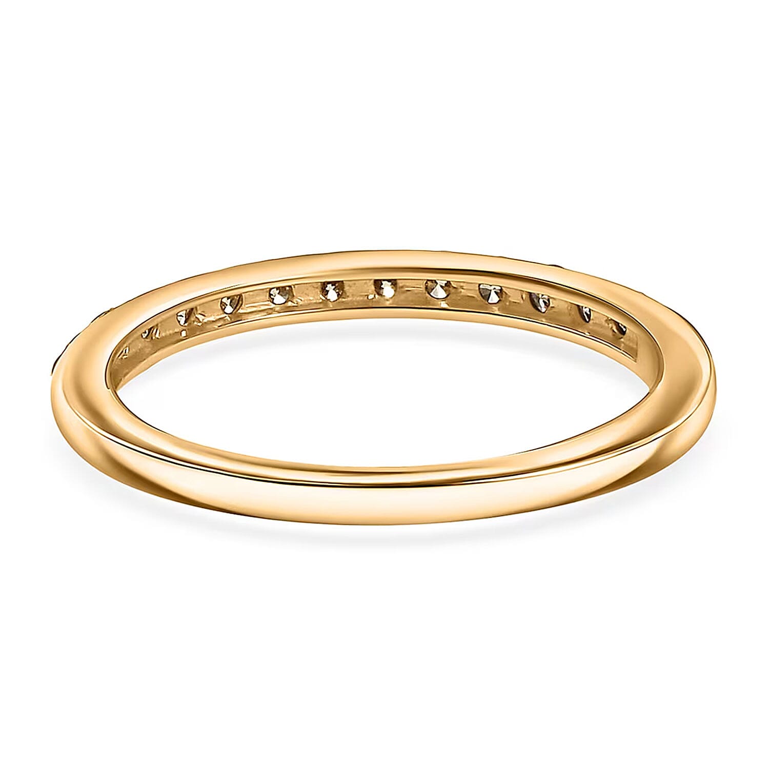 2 Piece Set Luxuriant Lab Grown Yellow Diamond SI 0.85 ctw Band Ring (Size 10.0) and Hoop Earrings in 18K Vermeil Yellow Gold Over Sterling Silver