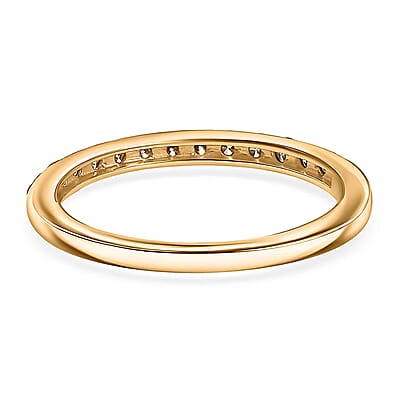 2 Piece Set Luxuriant Lab Grown Yellow Diamond SI 0.85 ctw Band Ring (Size 10.0) and Hoop Earrings in 18K Vermeil Yellow Gold Over Sterling Silver