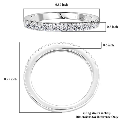2 Piece Set Luxuriant Lab Grown Diamond G-H SI 0.85 ctw Everyday Brilliance Ring (Size 6.00) and Earrings in Rhodium Over Sterling Silver