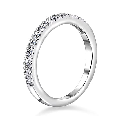2 Piece Set Luxuriant Lab Grown Diamond G-H SI 0.85 ctw Everyday Brilliance Ring (Size 6.00) and Earrings in Rhodium Over Sterling Silver