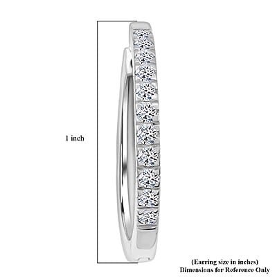 2 Piece Set Luxuriant Lab Grown Diamond G-H SI 0.85 ctw Everyday Brilliance Ring (Size 6.00) and Earrings in Rhodium Over Sterling Silver