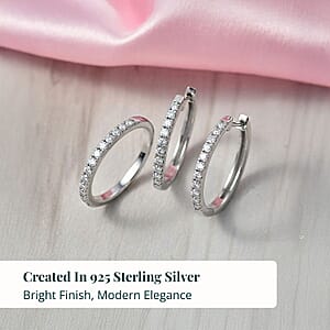  2 Piece Set Luxuriant Lab Grown Diamond G-H SI 0.85 ctw Everyday Brilliance Ring (Size 7.00) and Earrings in Rhodium Over Sterling Silver