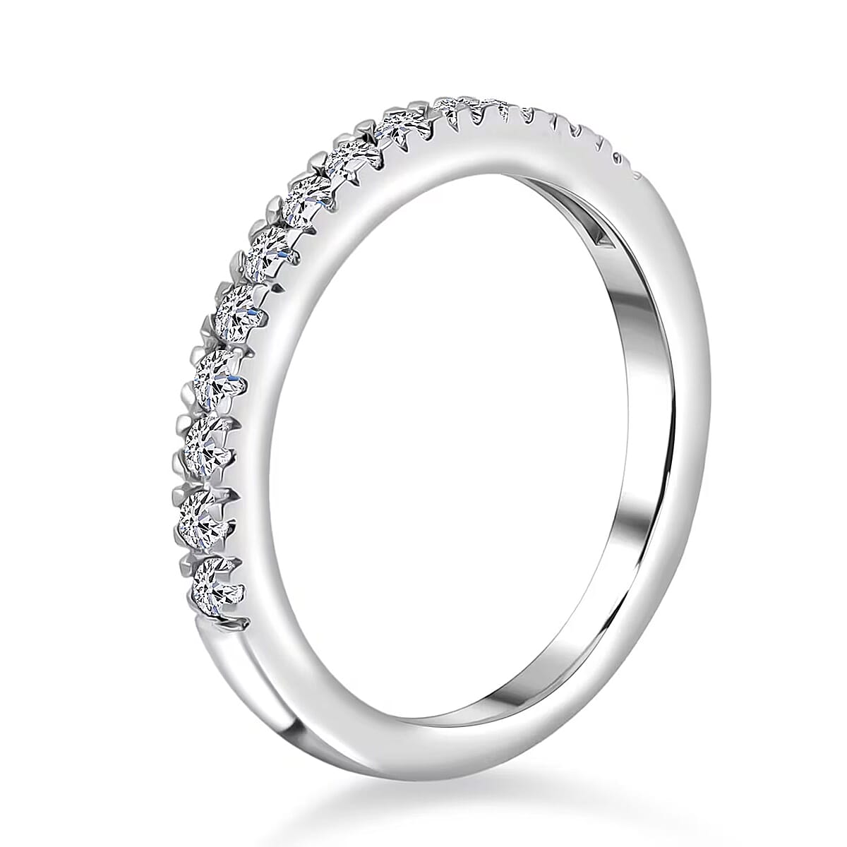  2 Piece Set Luxuriant Lab Grown Diamond G-H SI 0.85 ctw Everyday Brilliance Ring (Size 10.0) and Earrings in Rhodium Over Sterling Silver image number 7