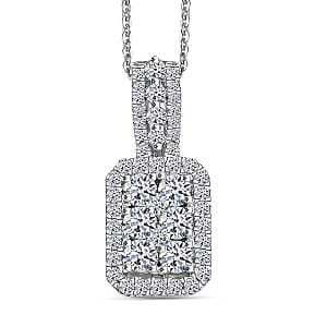 Luxuriant Lab Grown Diamond G-H SI 1.00 ctw Pendant Necklace in Rhodium Over Sterling Silver 20 Inches