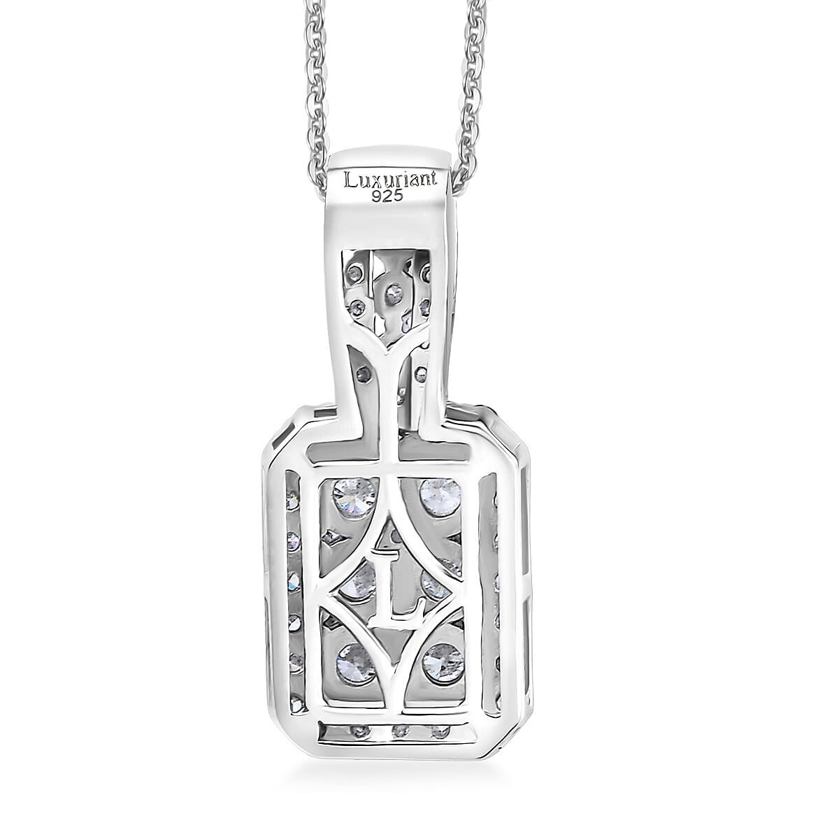 Luxuriant Lab Grown Diamond (G-H, SI) Pendant Necklace (20 Inches) in Rhodium Over Sterling Silver 1.00 ctw image number 4