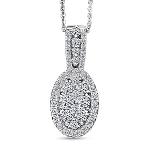 Doorbuster Luxuriant Lab Grown Diamond G-H SI 1.00 ctw Pendant Necklace in Rhodium Over Sterling Silver 20 Inches