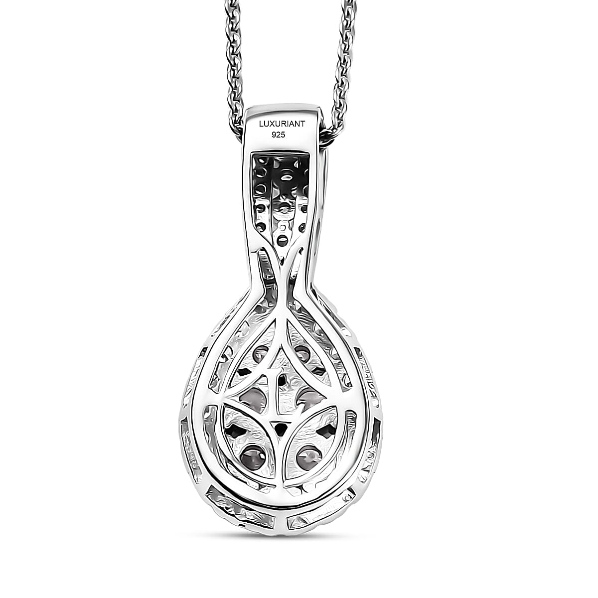 Luxuriant Lab Grown Diamond G-H SI 1.00 ctw Cluster Halo Pendant Necklace in Rhodium Over Sterling Silver 20 Inches image number 4