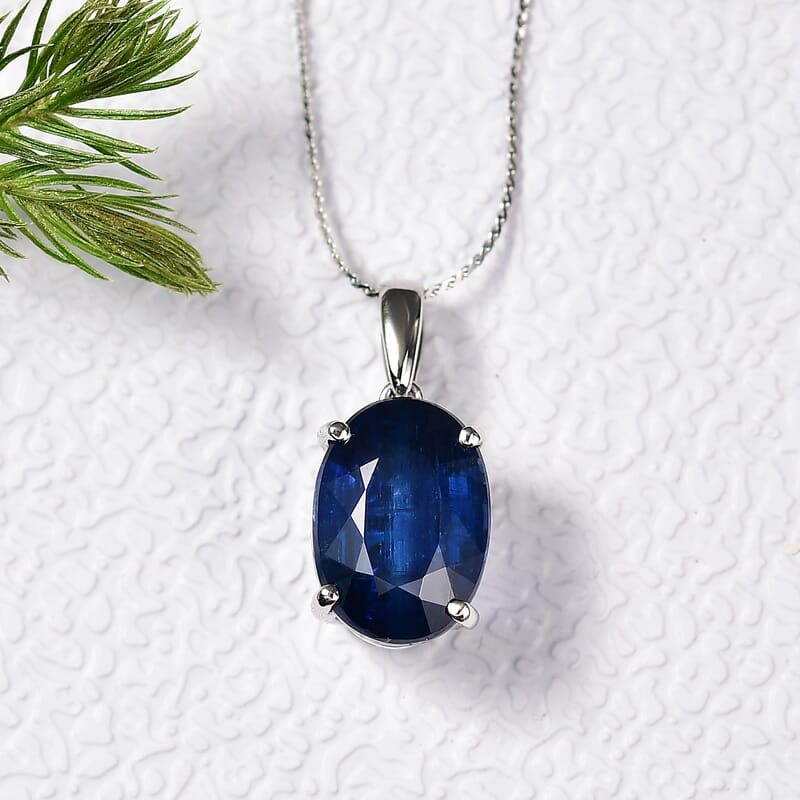 Rhapsody AAAA Kashmir Kyanite 8.15 ctw Blue Nova Pendant Necklace in 950 Platinum 20 Inches