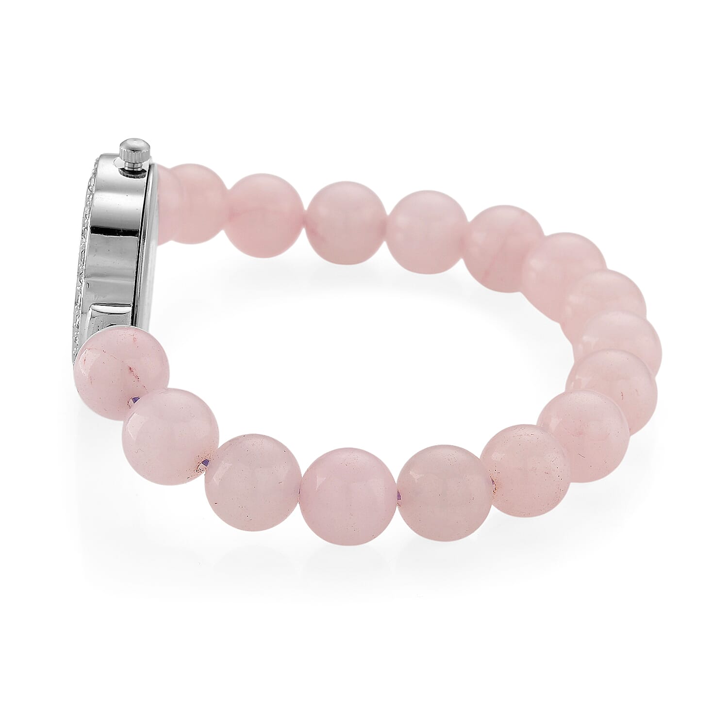 Strada Multi Gemstone Japanese Movement Bracelet Watch and 4pcs Beaded Bracelet (7-7.5In) in Silvertone 145.00 ctw