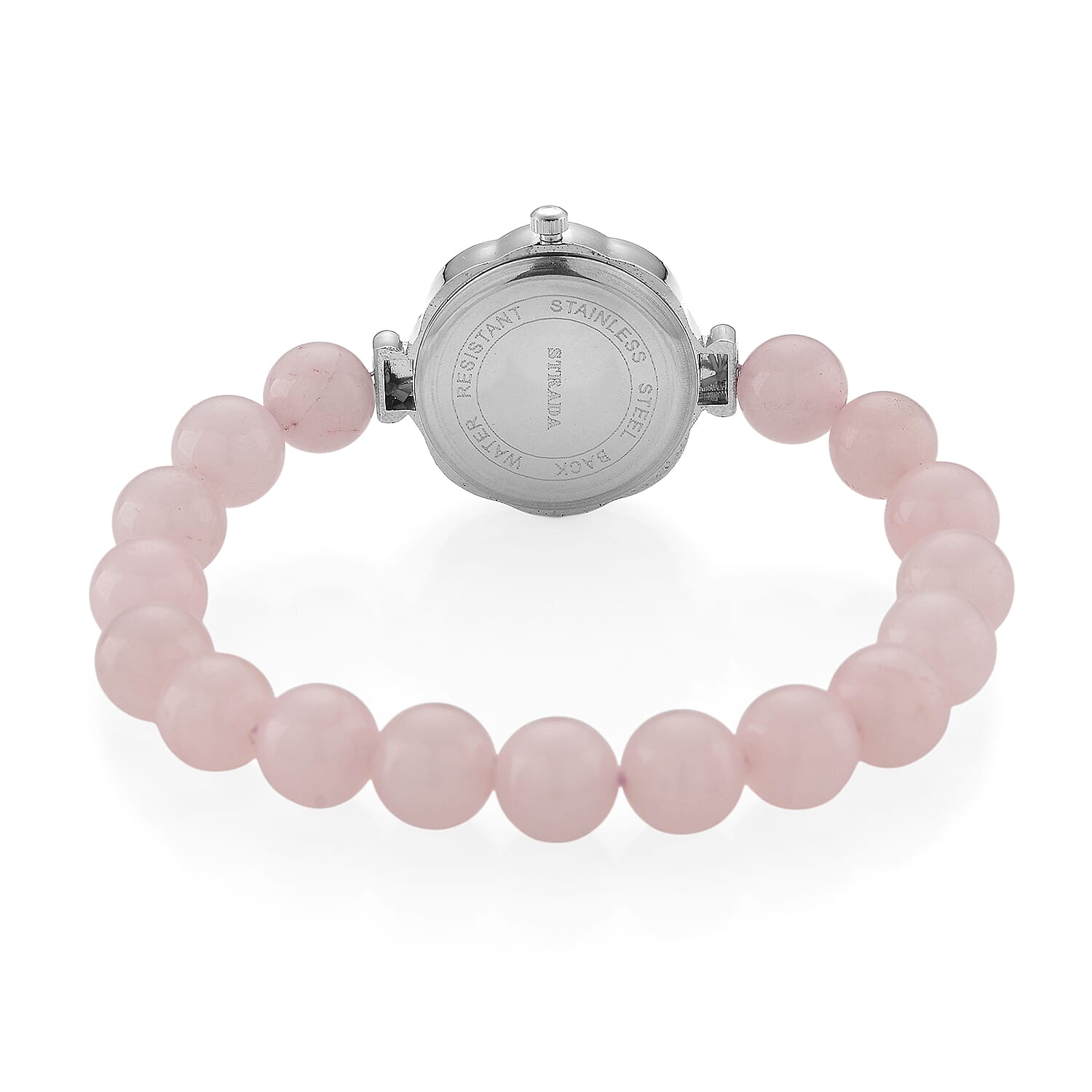 Strada Multi Gemstone Japanese Movement Bracelet Watch and 4pcs Beaded Bracelet (7-7.5In) in Silvertone 145.00 ctw