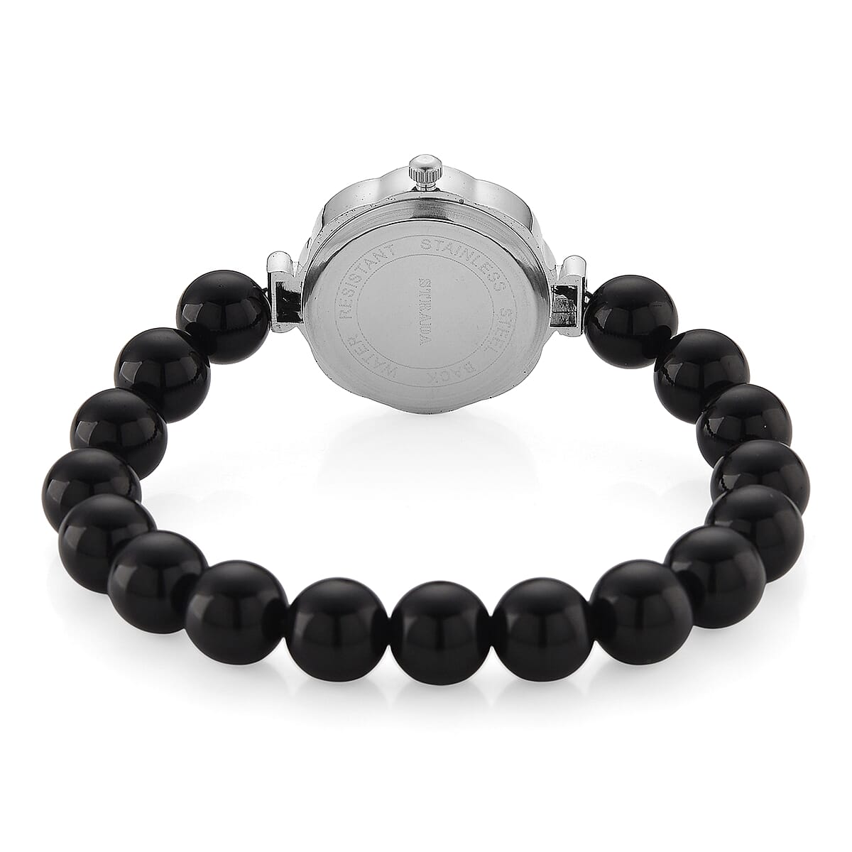 Strada Multi Gemstone Japanese Movement Bracelet Watch and 4pcs Beaded Bracelet (7-7.5In) in Silvertone 145.00 ctw image number 6