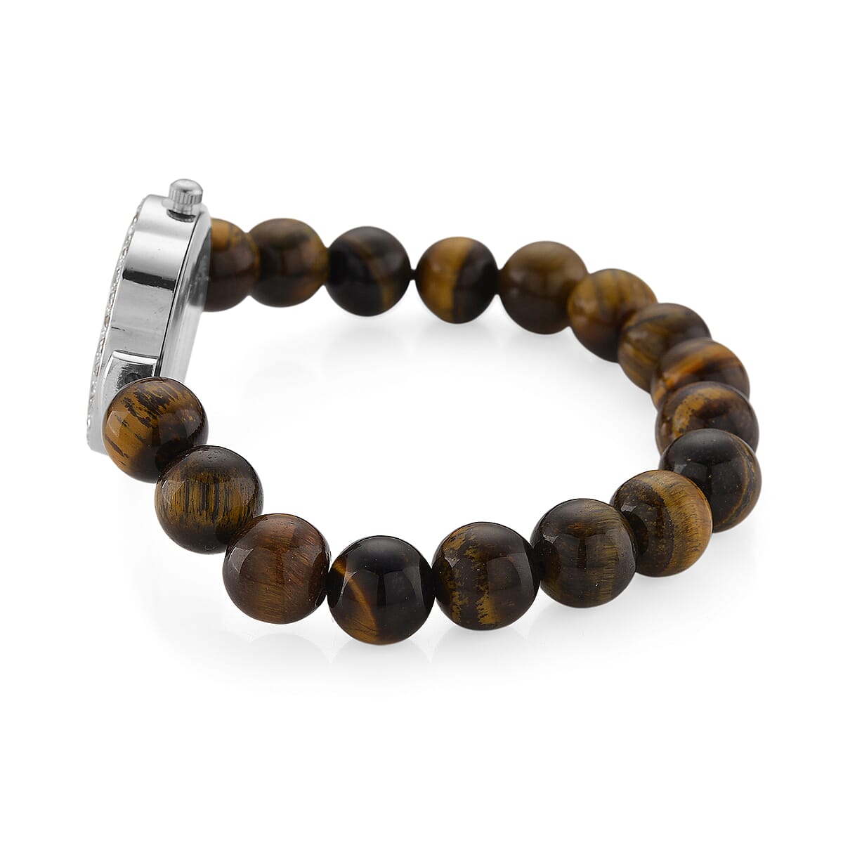 Strada Multi Gemstone Japanese Movement Bracelet Watch and 4pcs Beaded Bracelet (7-7.5In) in Silvertone 145.00 ctw image number 5