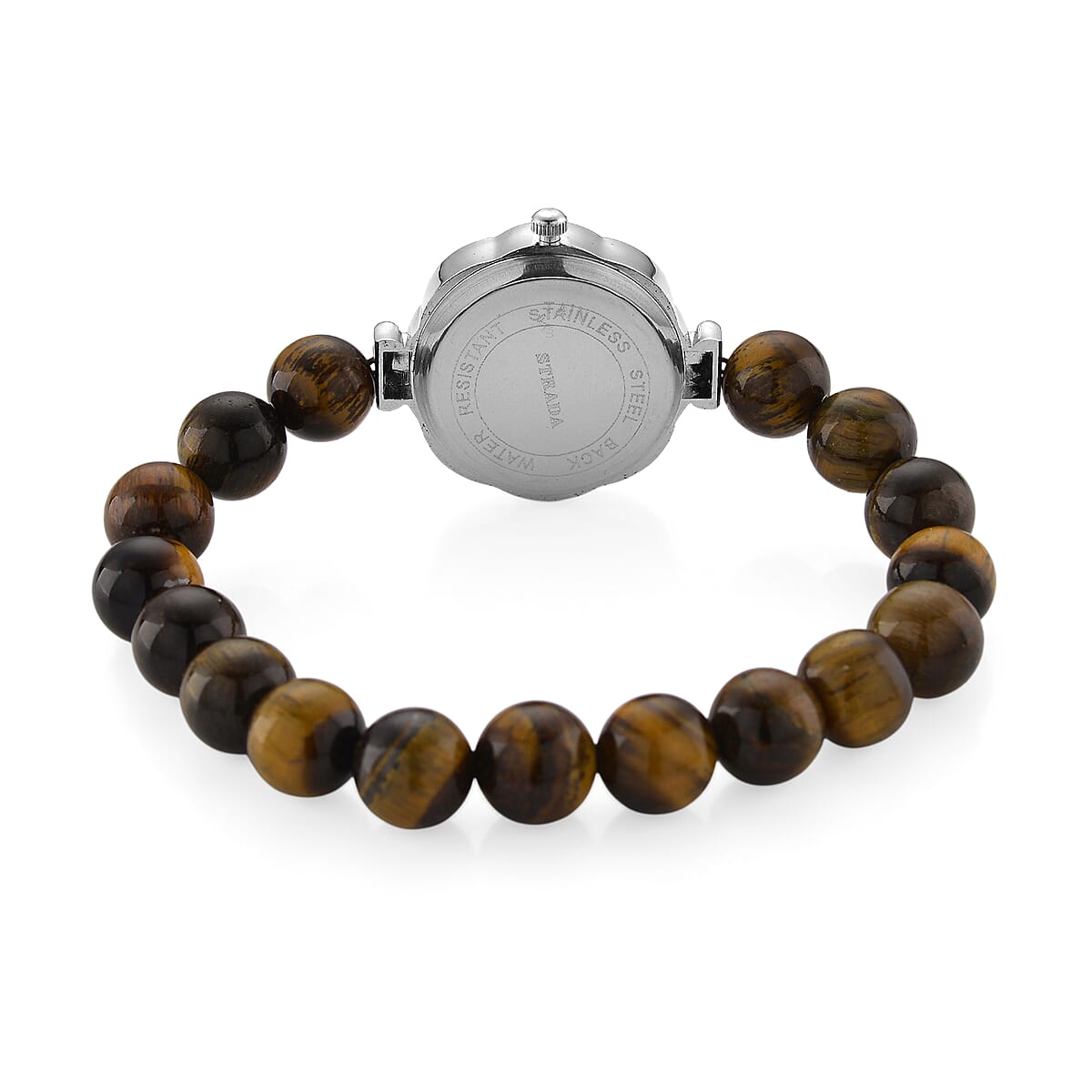 Strada Multi Gemstone Japanese Movement Bracelet Watch and 4pcs Beaded Bracelet (7-7.5In) in Silvertone 145.00 ctw image number 6