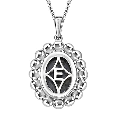 EverTrue AAA Malagasy Labradorite and Freshwater Pearl 6.10 ctw Pearl Eclipse Pendant in Platinum Bond with Stainless Steel Necklace (20 Inches)