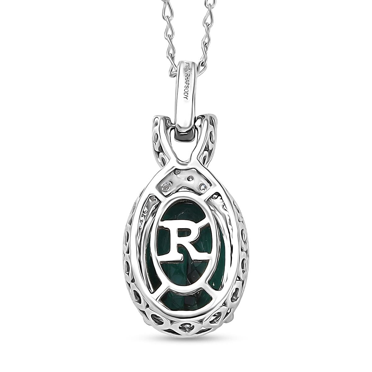 Certified & Appraised Rhapsody AAAA Pirineu Lagoon Tourmaline and E-F VS Diamond 5.50 ctw Pendant Necklace 20 Inches in 950 Platinum 4 Grams image number 4