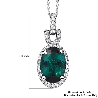 Certified & Appraised Rhapsody AAAA Pirineu Lagoon Tourmaline and E-F VS Diamond 5.50 ctw Pendant Necklace 20 Inches in 950 Platinum 4 Grams